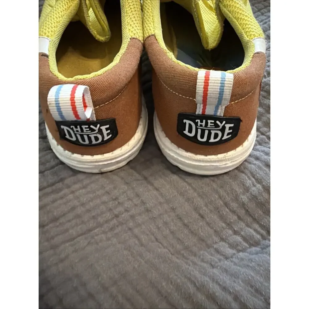 HEYDUDE x SpongeBob SquarePants Wally Funk Brown/Yellow Men’s Shoes Size 8 US